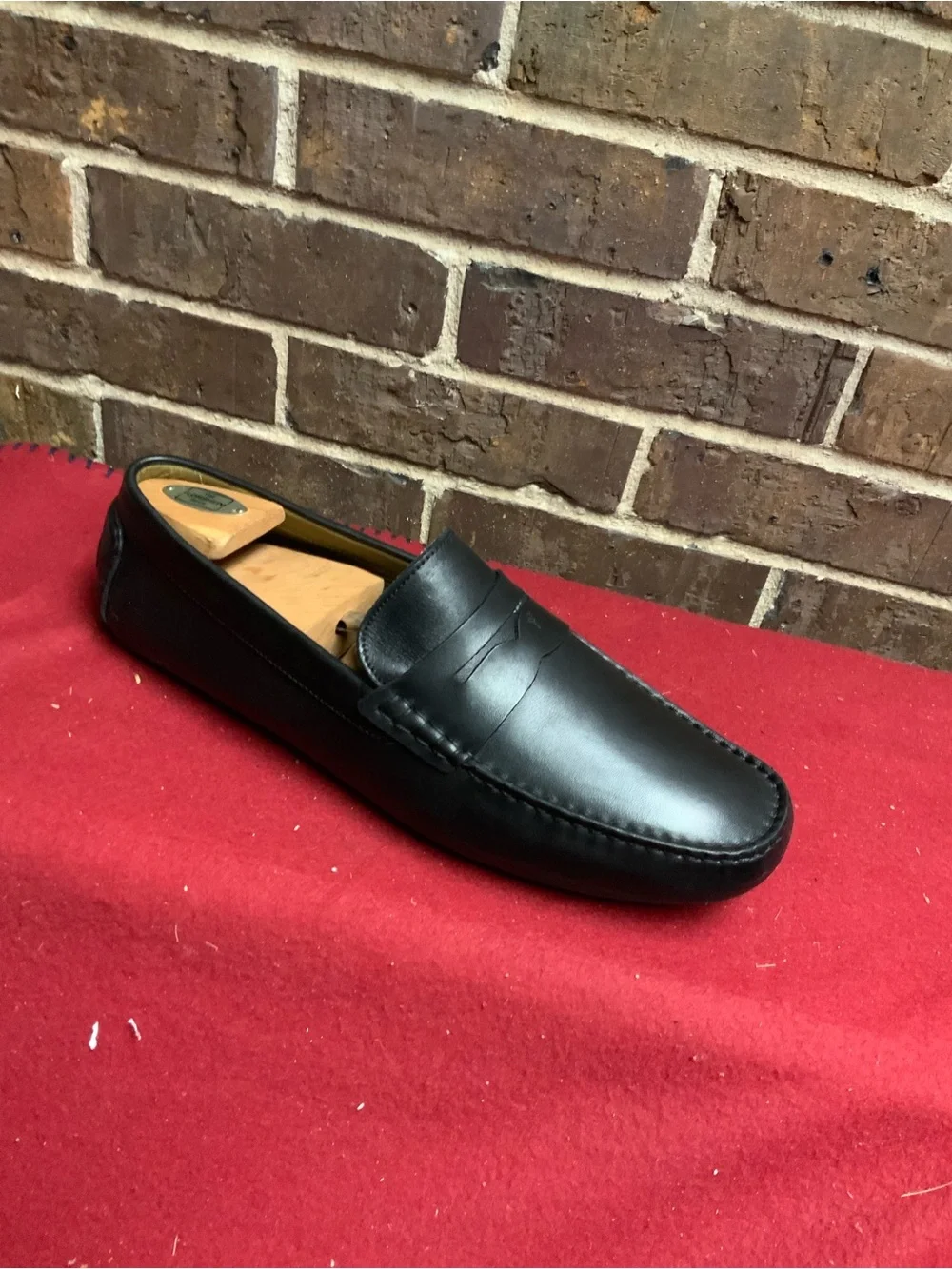 Black Leather Men’s Slip-On Penny Loafers